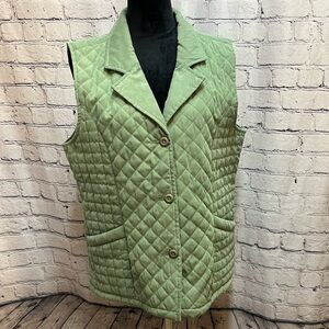 Cabela’s Women’s Size Large Sage Green Hiking Outdoors Quilted Vest EUC